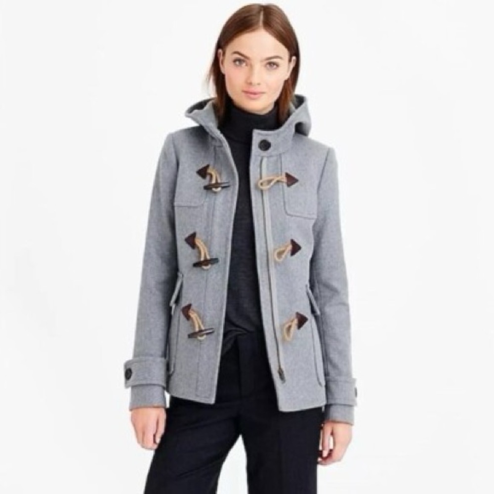 NWOT J. Crew Italian Melton Wool Duffle Coat Sz 8